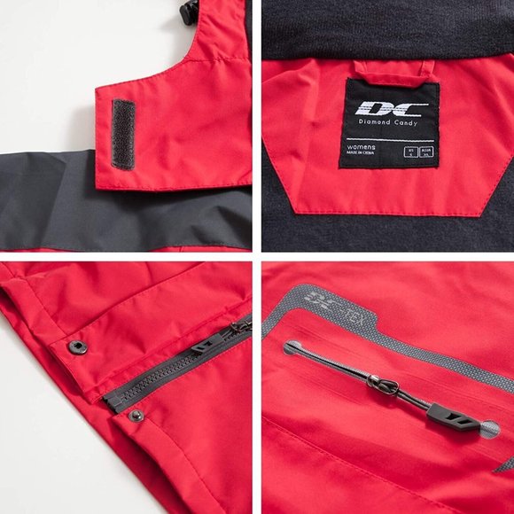 Winter Rain Fleece Lined Jacket Lightweight Outdoor Raincoat Hooded Wome… - Picture 4 of 10